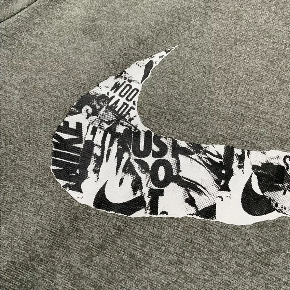 Nike Dri Fit Therma Fleece Running Turtleneck Big Swoosh Grey Pullover Hoodie XL - Picture 11 of 14